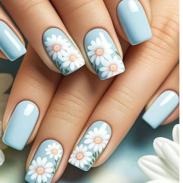  Baby Blue with Daisies