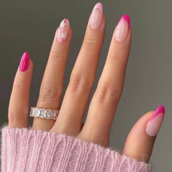 Pink French Manicure with a Twist