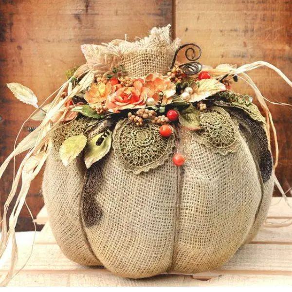  Burlap-Wrapped Pumpkins