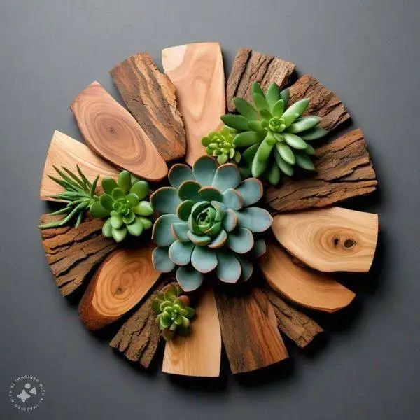  Rustic Wood Slices with Succulents