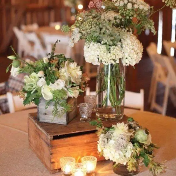 Wooden Crate Centerpieces