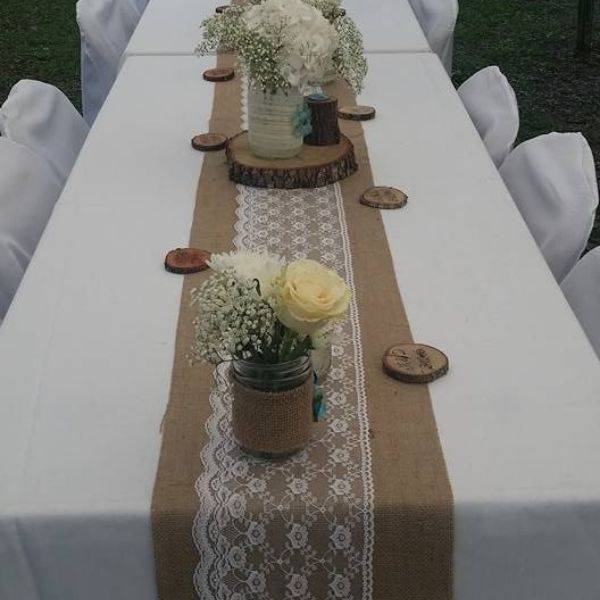 Burlap and Lace Table Runners