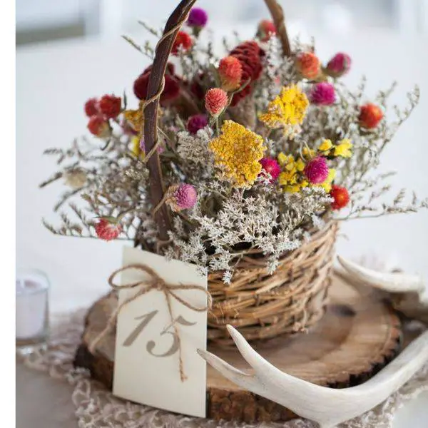 Wicker Basket Centerpieces