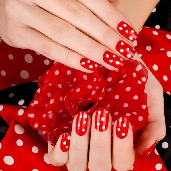  Red with Polka Dots