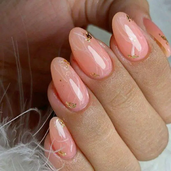 Pink Ombré with Gold Flakes