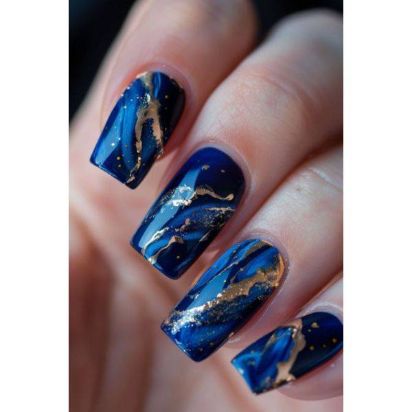  Blue and Gold Marbling