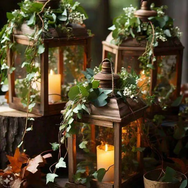  Rustic Lanterns with Ivy