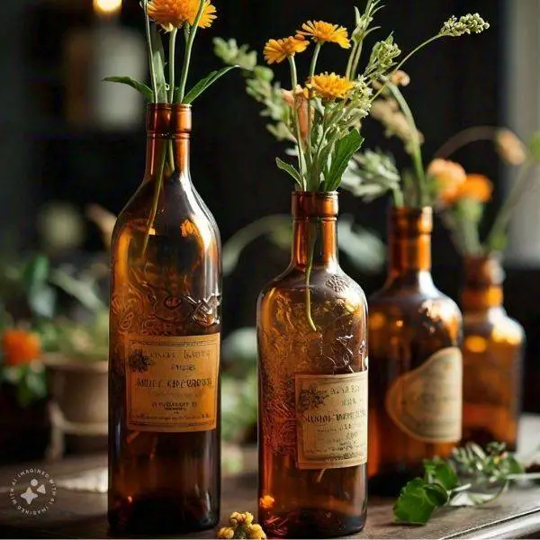  Amber Glass Bottles