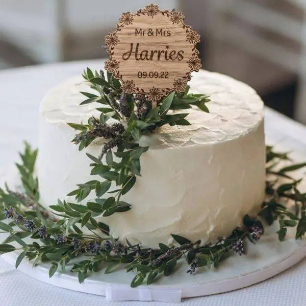 Rustic Wooden Cake Topper