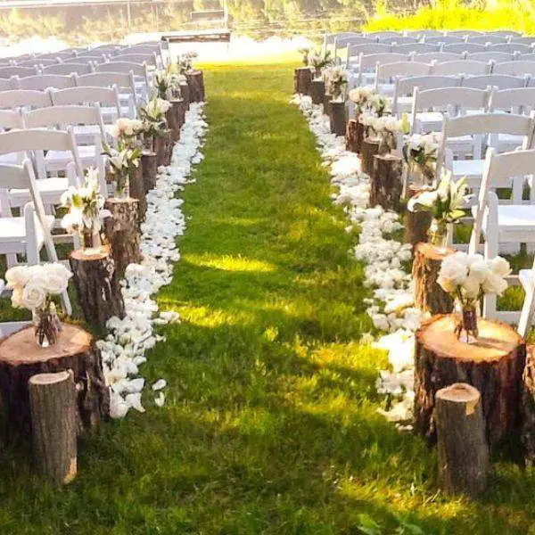 Wood Slice Aisle Markers