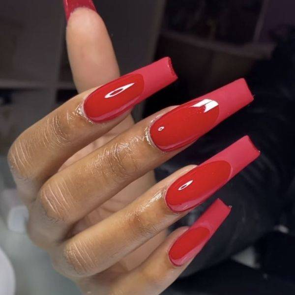 Glossy Red with Matte Tips