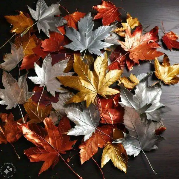 Metallic Painted Leaves