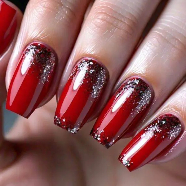 Red and Silver Glitter Mix