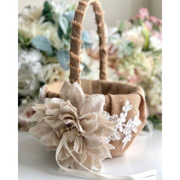 Burlap Flower Girl Basket