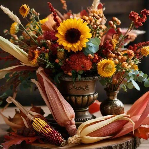 Dried Corn Husk Arrangements