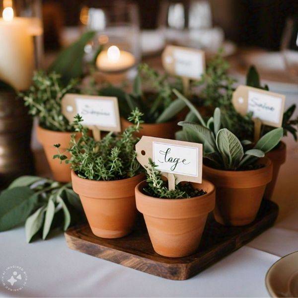 Herb Pots with Tags