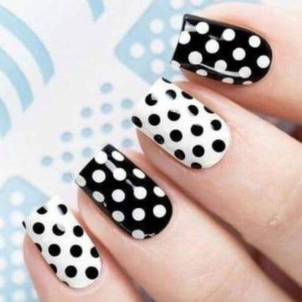 White and Black Dots
