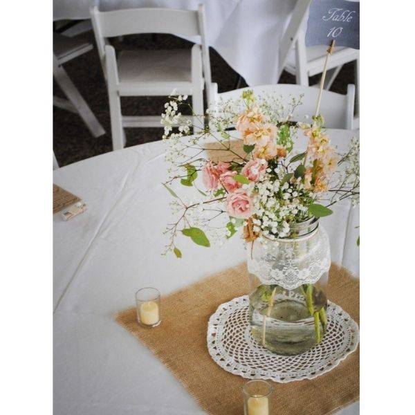 49. Lace Mason Jar Vases