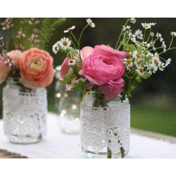 Rustic Lace Mason Jars