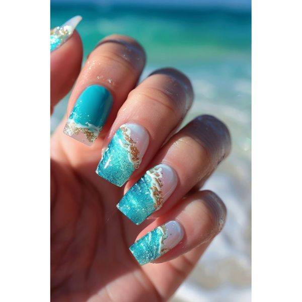 Glittery Ocean Waves