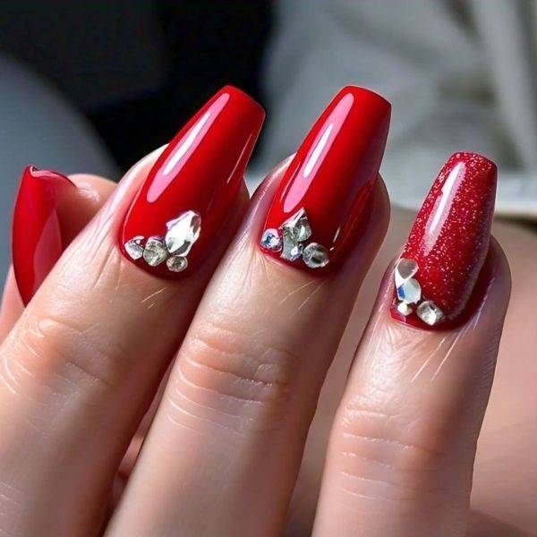  Red with Crystal Accents