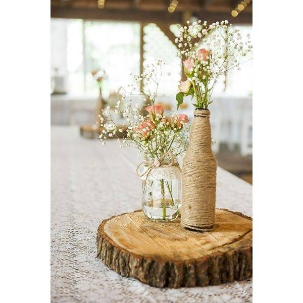 Rustic Bottle Centerpieces