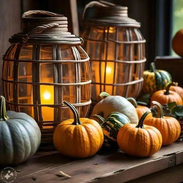 Rustic Lanterns with Pumpkins