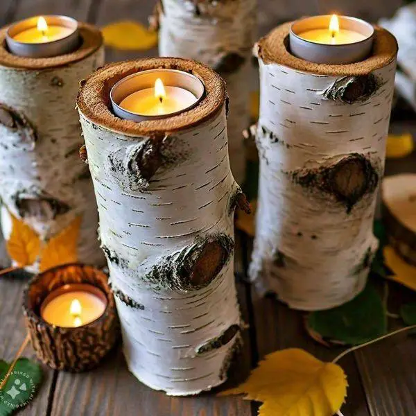 Birch Log Candle Holders