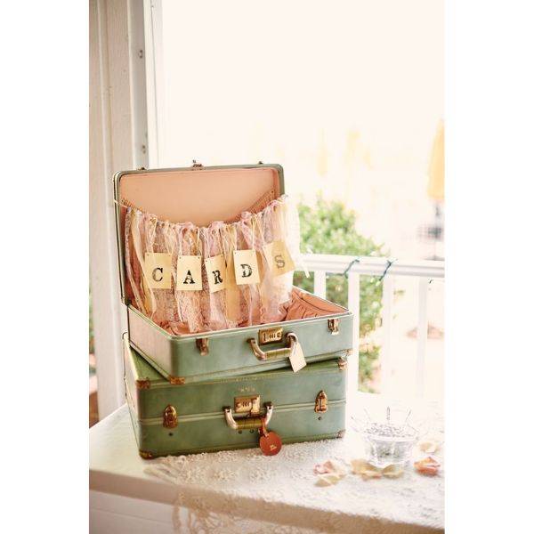 Vintage Suitcase Card Holder