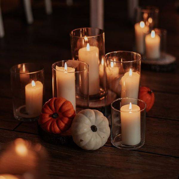  Mini Pumpkins with Votive Candles