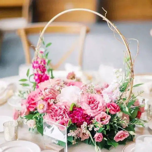 Floral Hoop Centerpieces