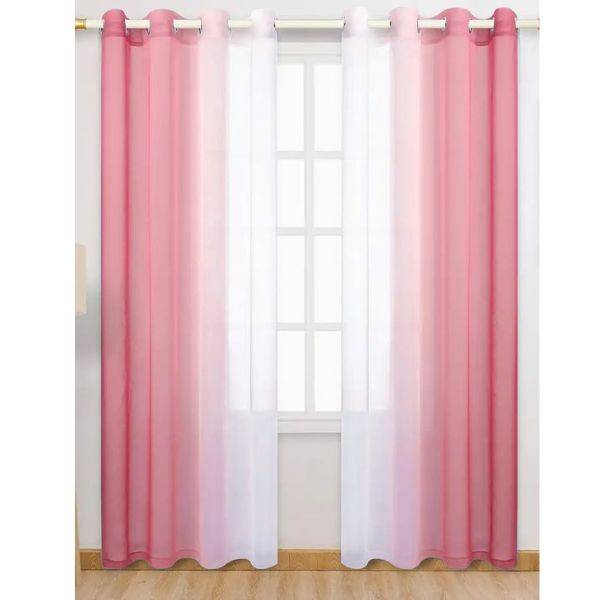  Pink and White Striped Curtains