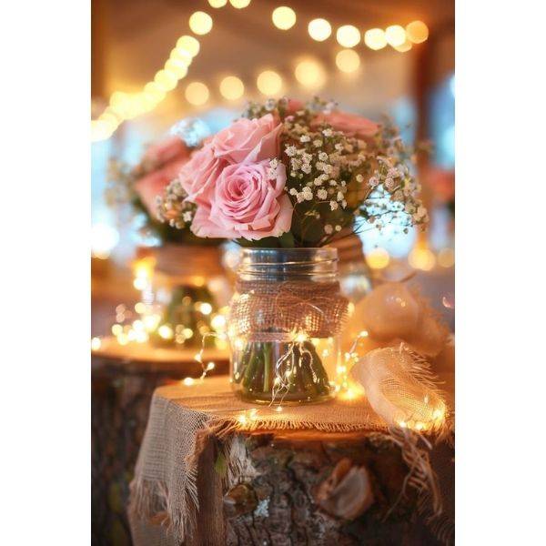 Rustic Mason Jar Centerpieces