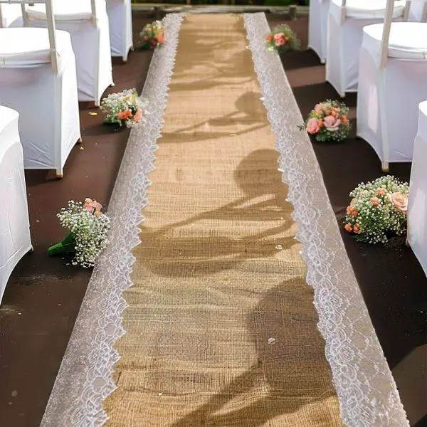  Rustic Burlap Aisle Runner