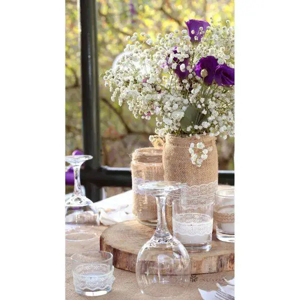 Lace Mason Jar Centerpieces