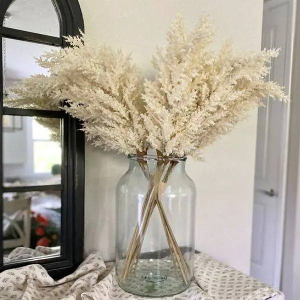 Boho Mason Jar with Dried Pampas Grass