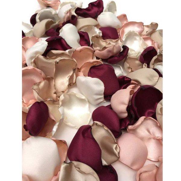 Burgundy and White Rose Petal Scatters