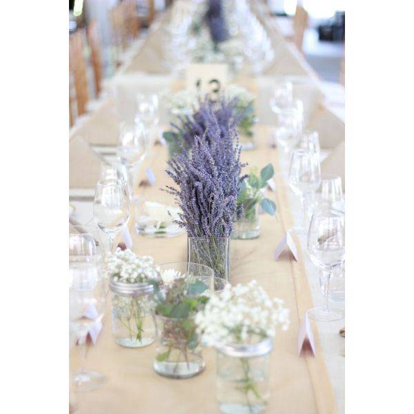 Dried Lavender Bundles in Glass Bottles