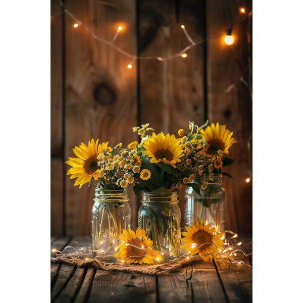  Simple Mason Jar and Sunflowers