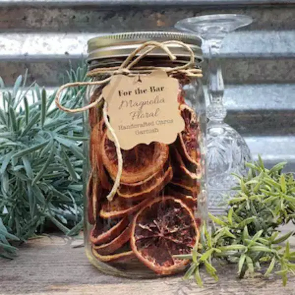 Simple Mason Jar with Burlap and Dried Orange Slices