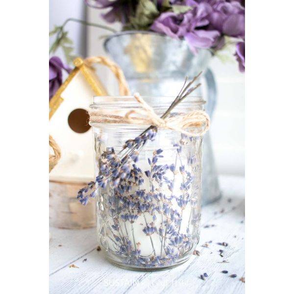 Simple Mason Jar with Lavender and Twine