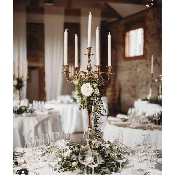  Vintage Candelabras with Autumn Foliage