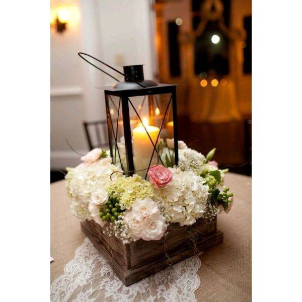 Wooden Boxes Filled with Seasonal Blooms