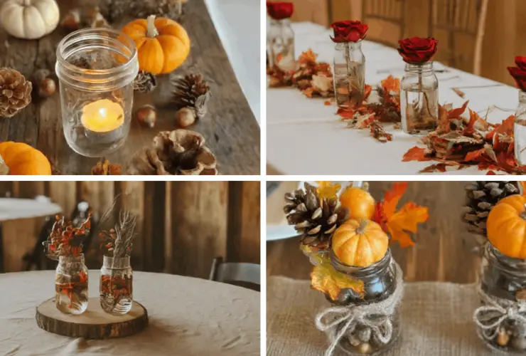 fall wedding centerpieces mason jars