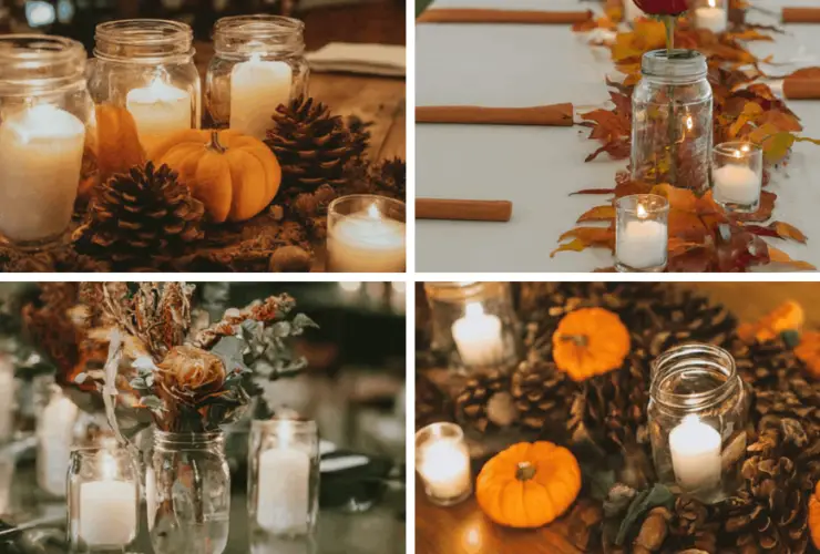 fall wedding centerpieces with candles