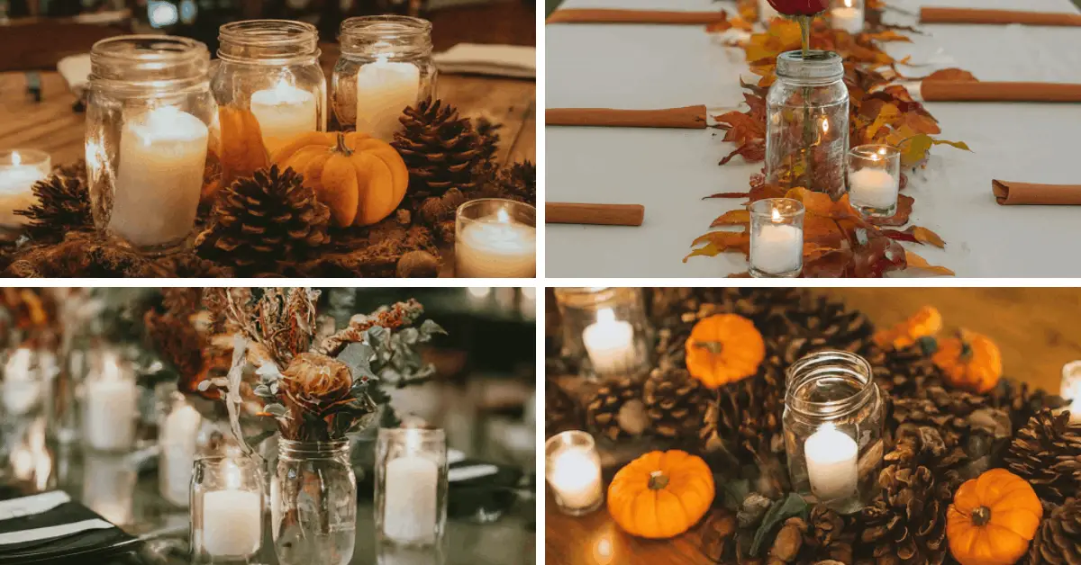 fall wedding centerpieces with candles