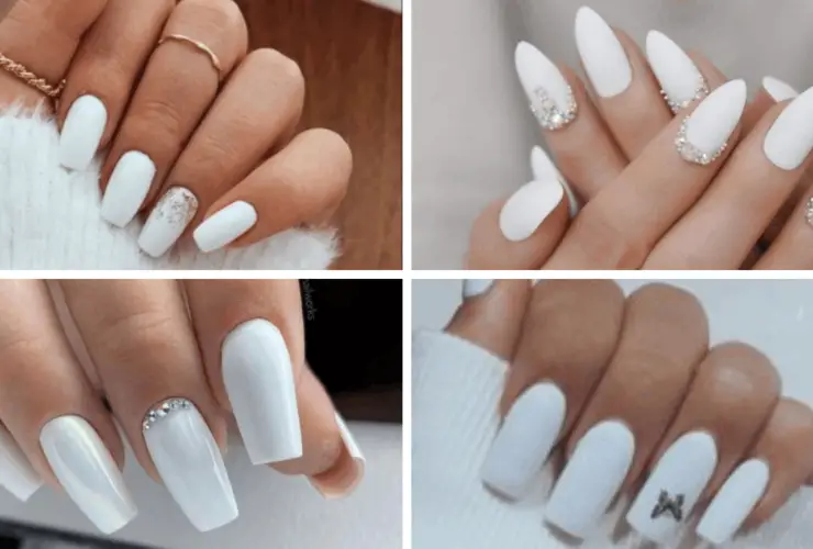 Chic White Hard Nail Designs