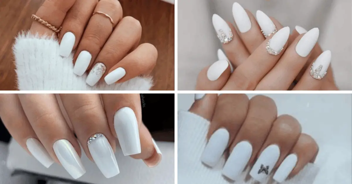 Chic White Hard Nail Designs