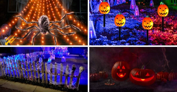 outdoor halloween decorations lights