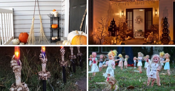 outdoor halloween decorations porch